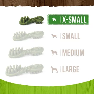 Image showing Fresh Kisses Coconut Extra Small bone size against other bone sizes. 