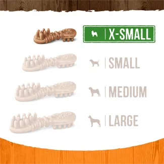 Image showing Fresh Kisses Extra Small bone size against other bone sizes. 