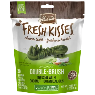 Fresh Kisses Infused With Coconut Oil + Botanical Oils - For Extra Small Dogs (5-15 Lbs) Dog Dental Chews