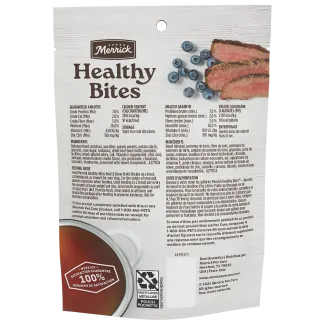 Healthy Bites Beef and Bone Broth dog treats back of packaging 