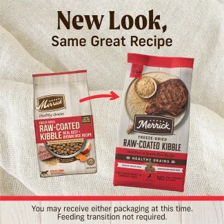 Healthy Grains Freeze-dried Raw-coated Kibble Real Beef + Brown Rice Recipe - Transition Image