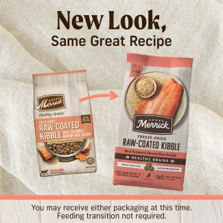 Healthy Grains Freeze-dried Raw-coated Kibble Real Salmon + Brown Rice Recipe - Transition Image