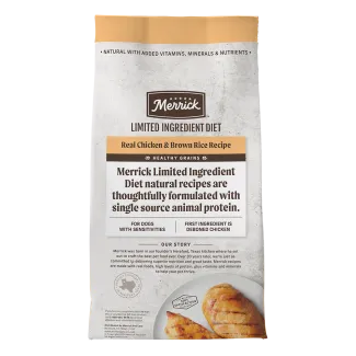Limited Ingredient Diet Real Chicken &amp; Brown Rice Recipe - Back of bag