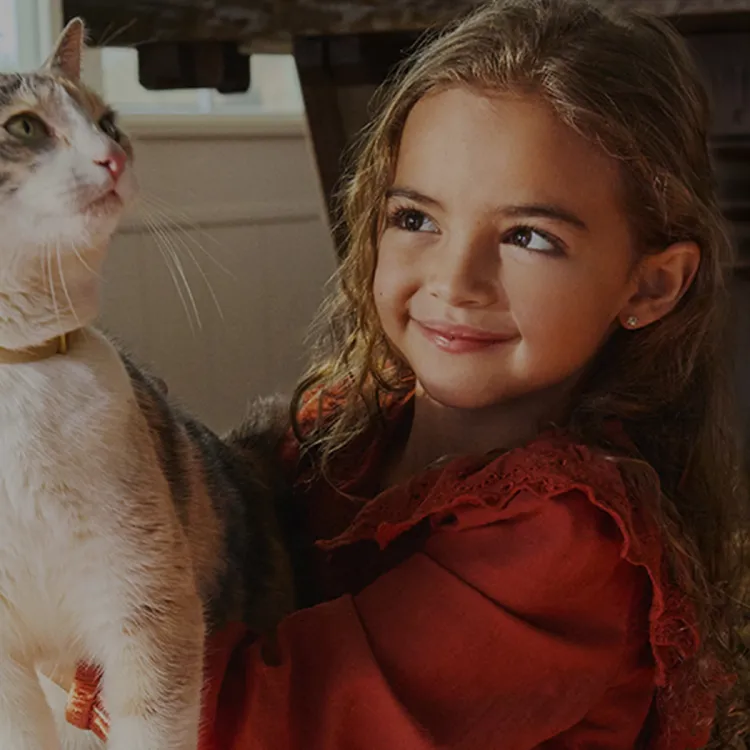 A girl holding a cat