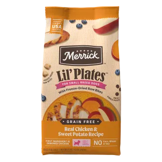 Lil’ Plates Grain Free Real Chicken + Sweet Potato Recipe With Freeze-Dried Raw Bites - Front of bag