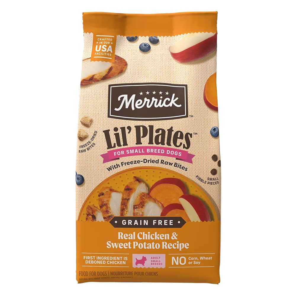 Lil’ Plates Grain Free Real Chicken + Sweet Potato Recipe With Freeze-Dried Raw Bites - Front of bag