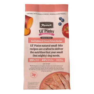 Lil&#039; Plates Grain Free Real Salmon + Sweet Potatoes Recipe - Back of bag