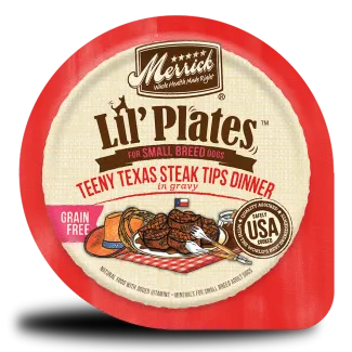 MER Lil Plates GF Cups Teeny Texas Steak Tips Dinner in Gravy lg