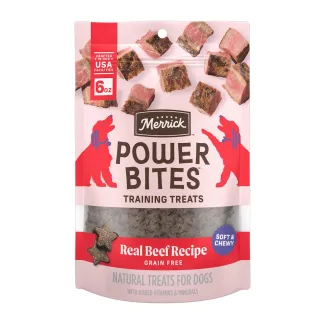 Merrick power bites beef flavored dog treats